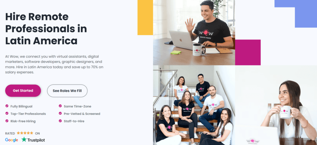 wow remote teams home page screenshot